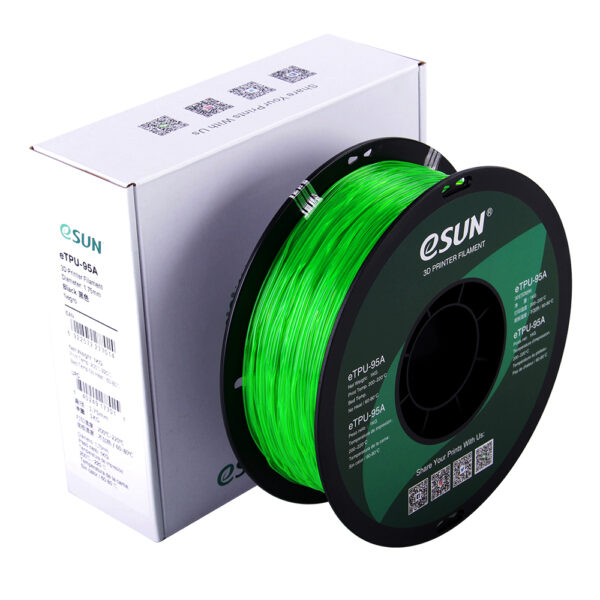 TPU A95 Transparent green - 1.75mm, 1kg - Billede 4