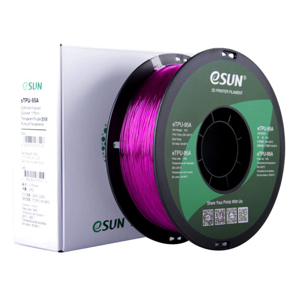 TPU Transparent Purple - 1.75mm, 1kg - Image 6