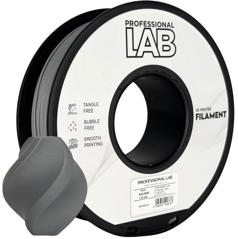 PLA+ silver – Prof. Lab - 1,75 mm - 1 kg
